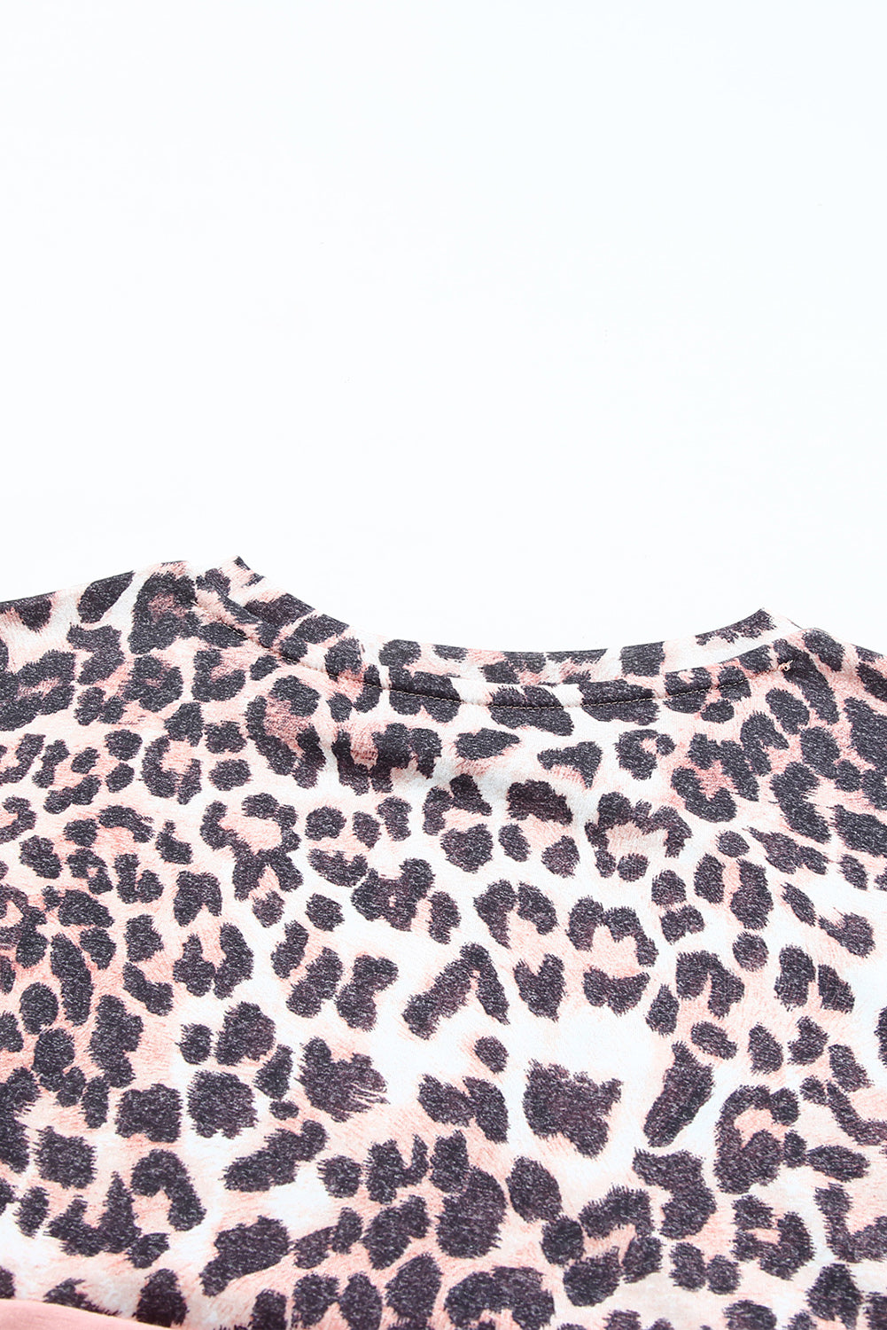 Leopard Sequin Colorblock Patchwork Short Sleeve Top