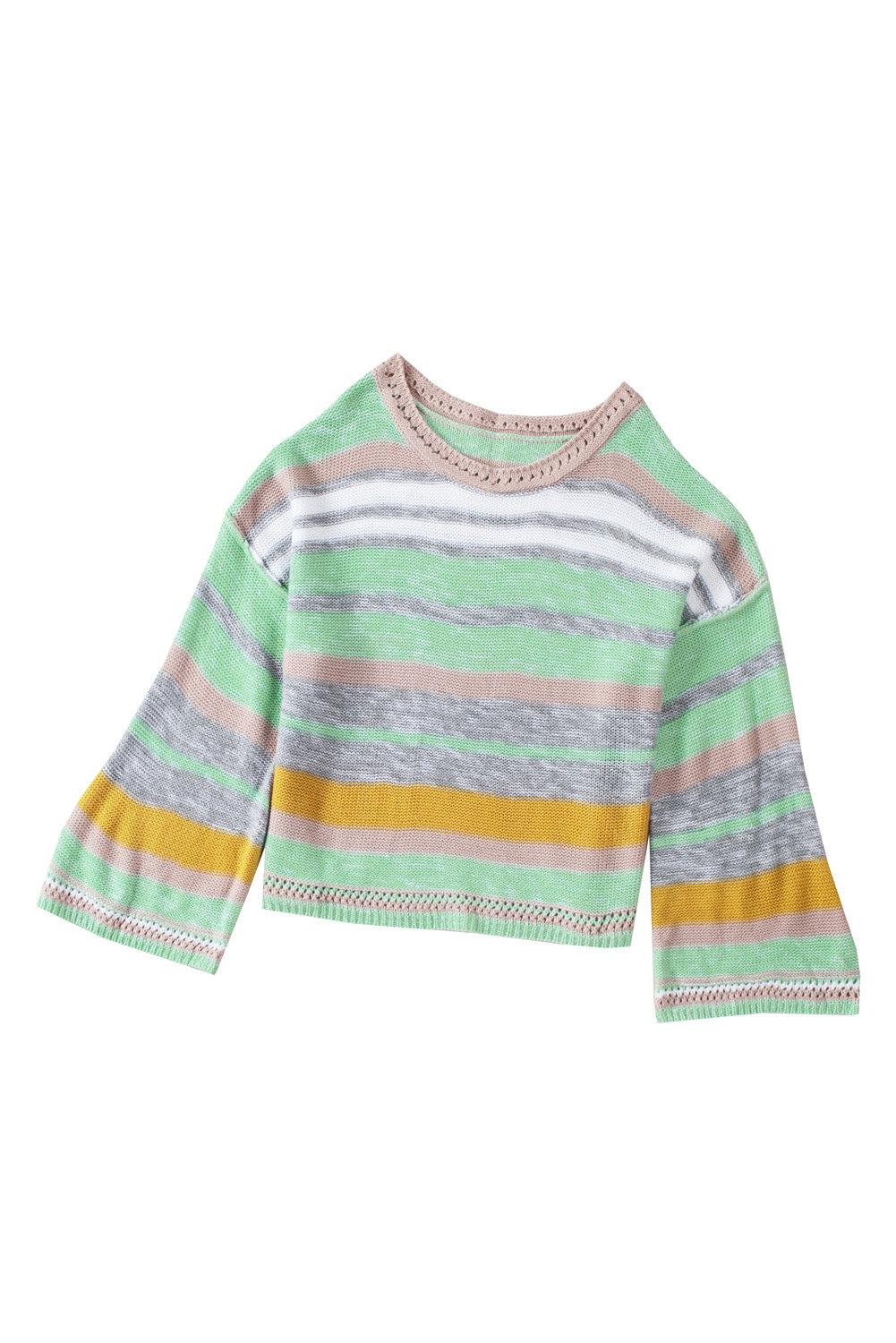 Striped Bell Sleeves Loose Sweater