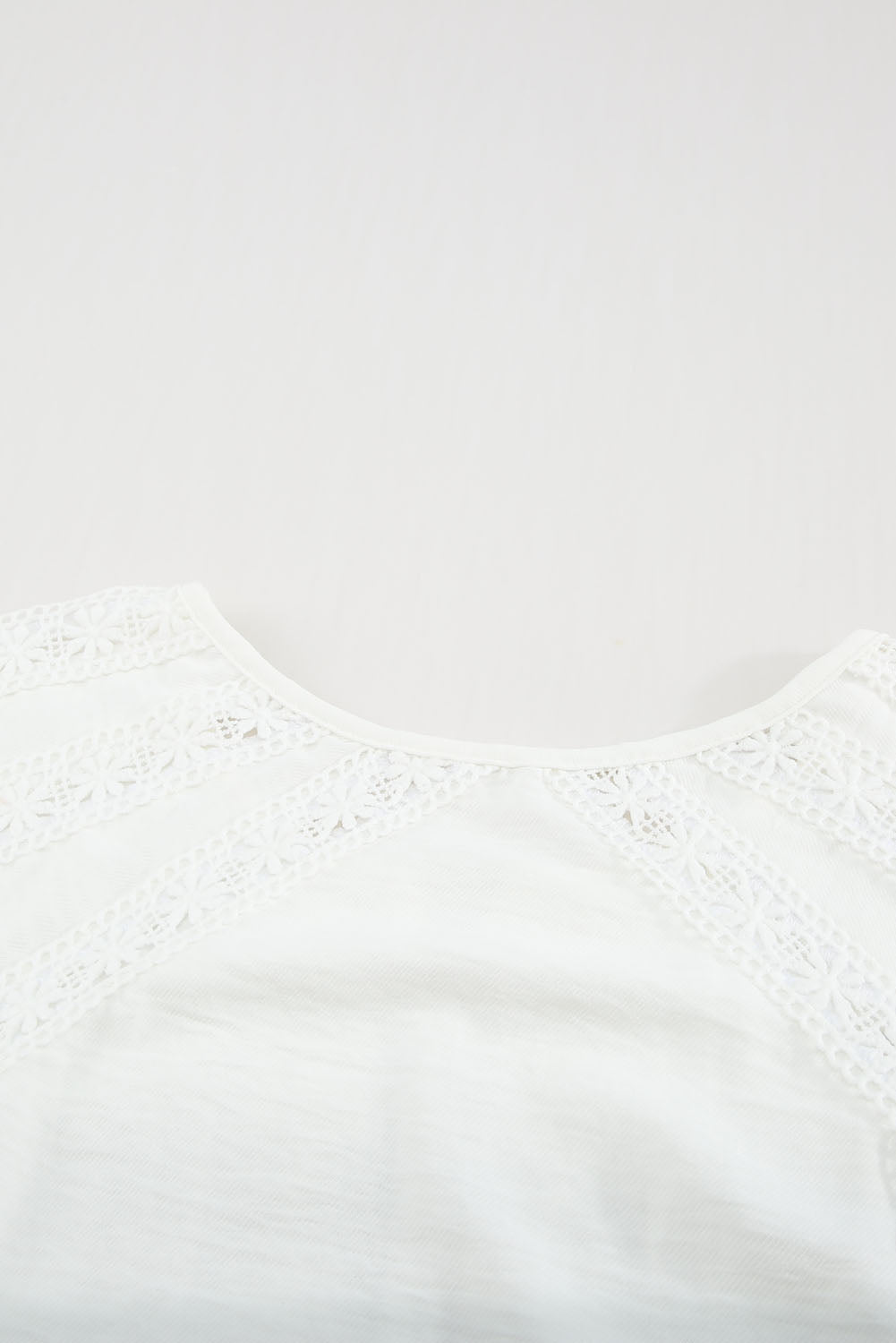 Crochet Eyelet Short Sleeves Top