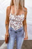 Paisley Print Spaghetti Straps Tank Top