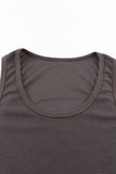 Plain Waffle Knit U Neck Tank Top