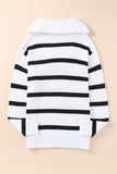 Sailor Collar Striped Knit Pullover Sweater