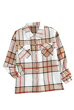 Plaid Print Buttoned Shirt Coat with Pocket