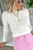 Flower Knit Long Sleeve Sweater