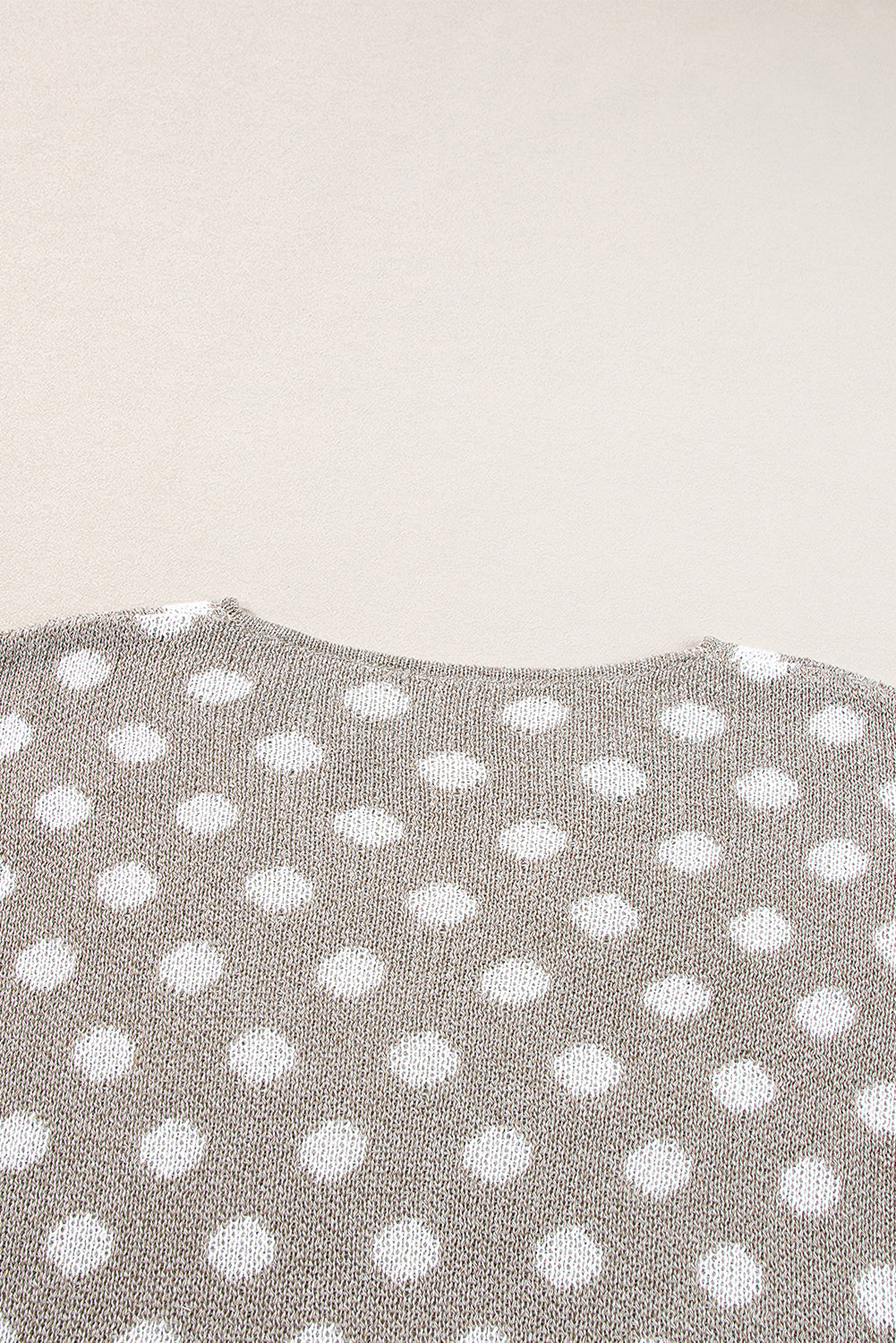 Khaki Polka Dot Knit Sweater Two Piece Set