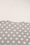 Khaki Polka Dot Knit Sweater Two Piece Set