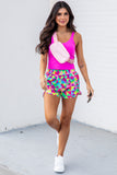 Pink Plaid High Waisted Athletic Shorts