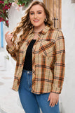 Plus Size Buttons Plaid Pattern Shirt