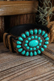 Light Blue Western Turquoise Decor Retro Wide Belt