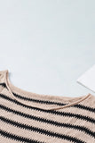 Striped Print Dropped Shoulder Loose Sleeve Sweater