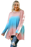 Haut Poncho Peint Bleu Ciel Grande Taille