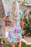 Short Sleeve High Waist Floral T-shirt Dress