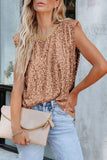 Sequin Round Neck Tank Top