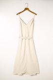 V Neck Sleeveless Maxi Dress with Elastic Belt