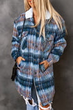 Woolen Lining Plaid Brushed Long Coat