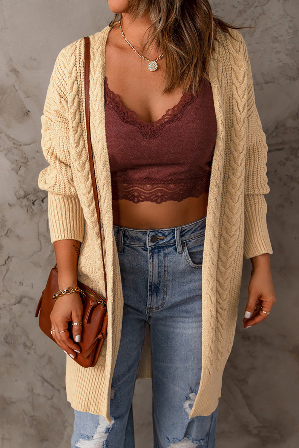 Chunky Knit Open Front Cardigan