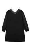 Mini-robe creuse en dentelle noire