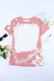 Tie Dye Color Bleached Short Sleeve T Shirt