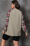 Brown Plaid Raglan Sleeve Sweatshirt