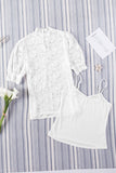 High Neck Lace Short Sleeve Top