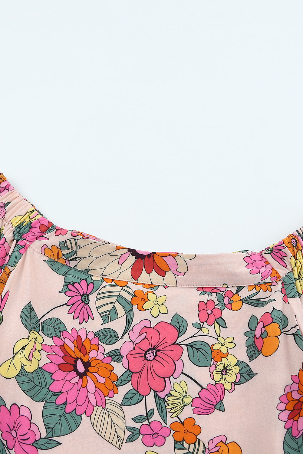 Colored Drawing Flowers Sexy Off Shoulder Top