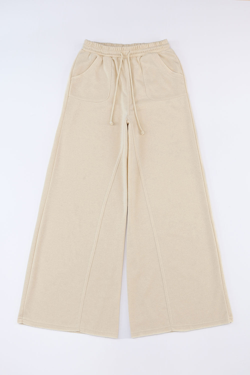 Mineral Washed  Drawstring Retro Wide Leg Pants