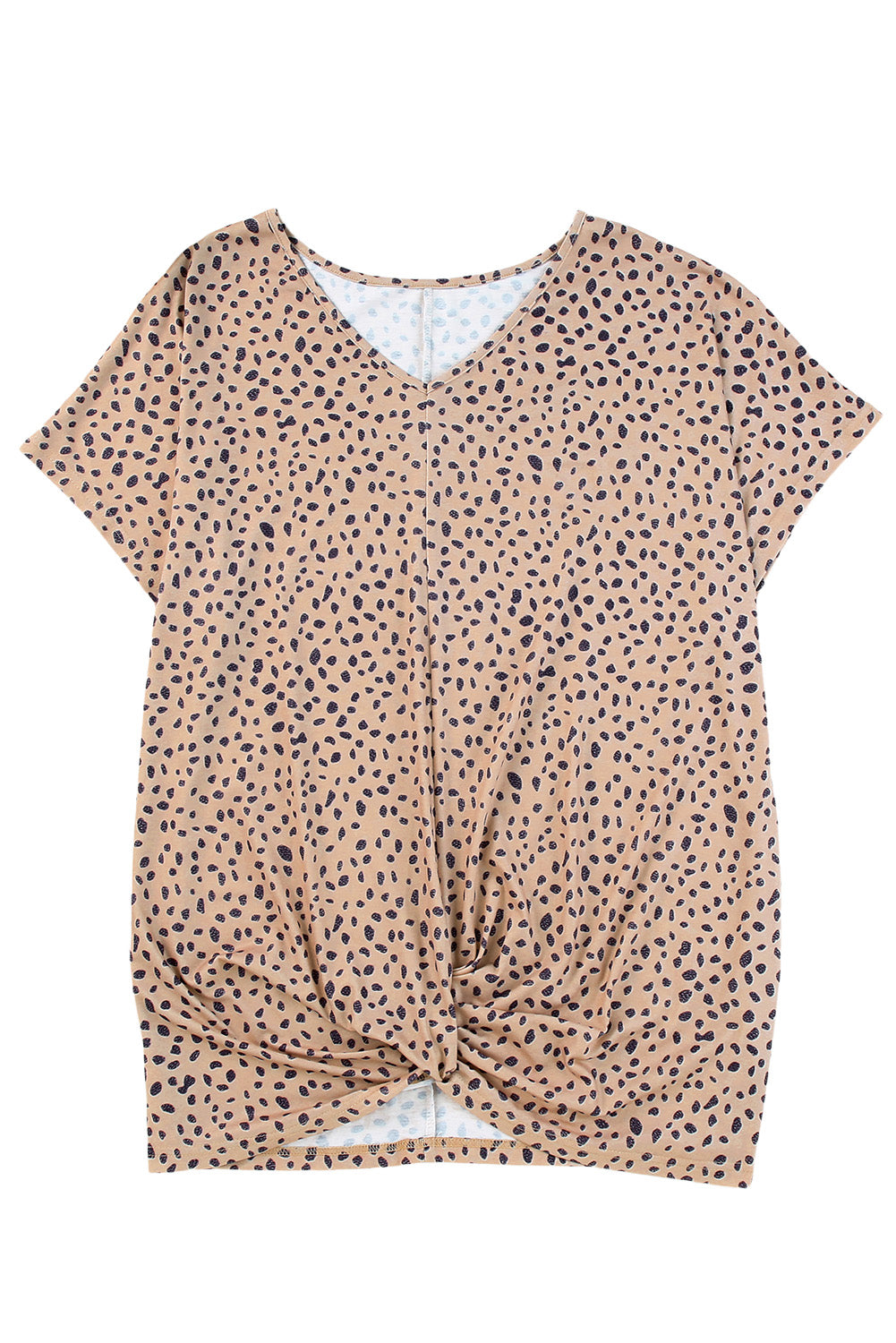 Plus Size Cheetah Print Twisted T-shirt