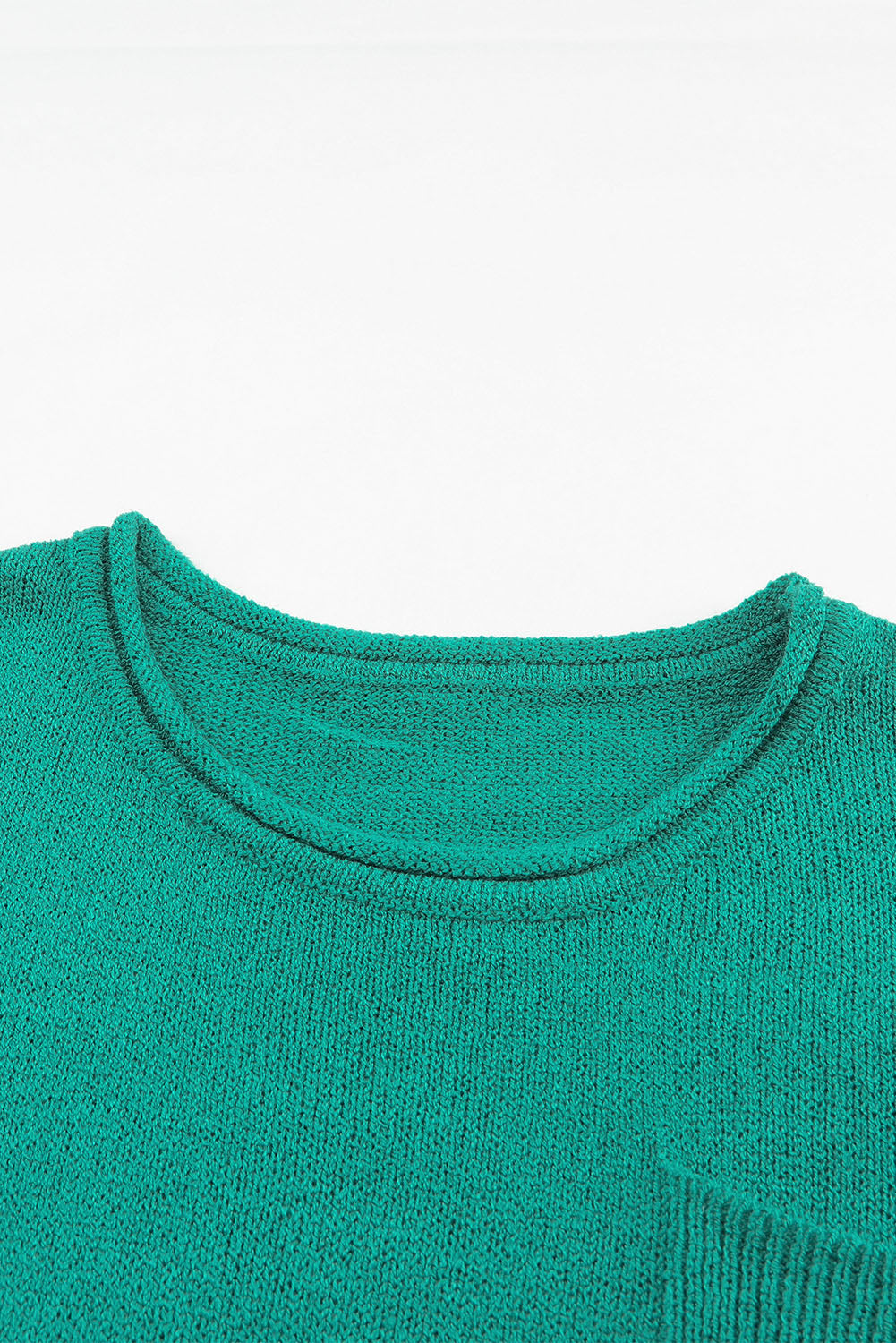 Solid Color Off Shoulder Rib Knit Sweater with Pocket