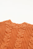 Cardigan orange ouvert sur le devant en grosse maille 