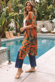 Abstract Print Half Sleeves Kimono