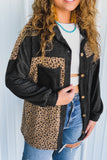 Leopard Print Patchwork Shacket