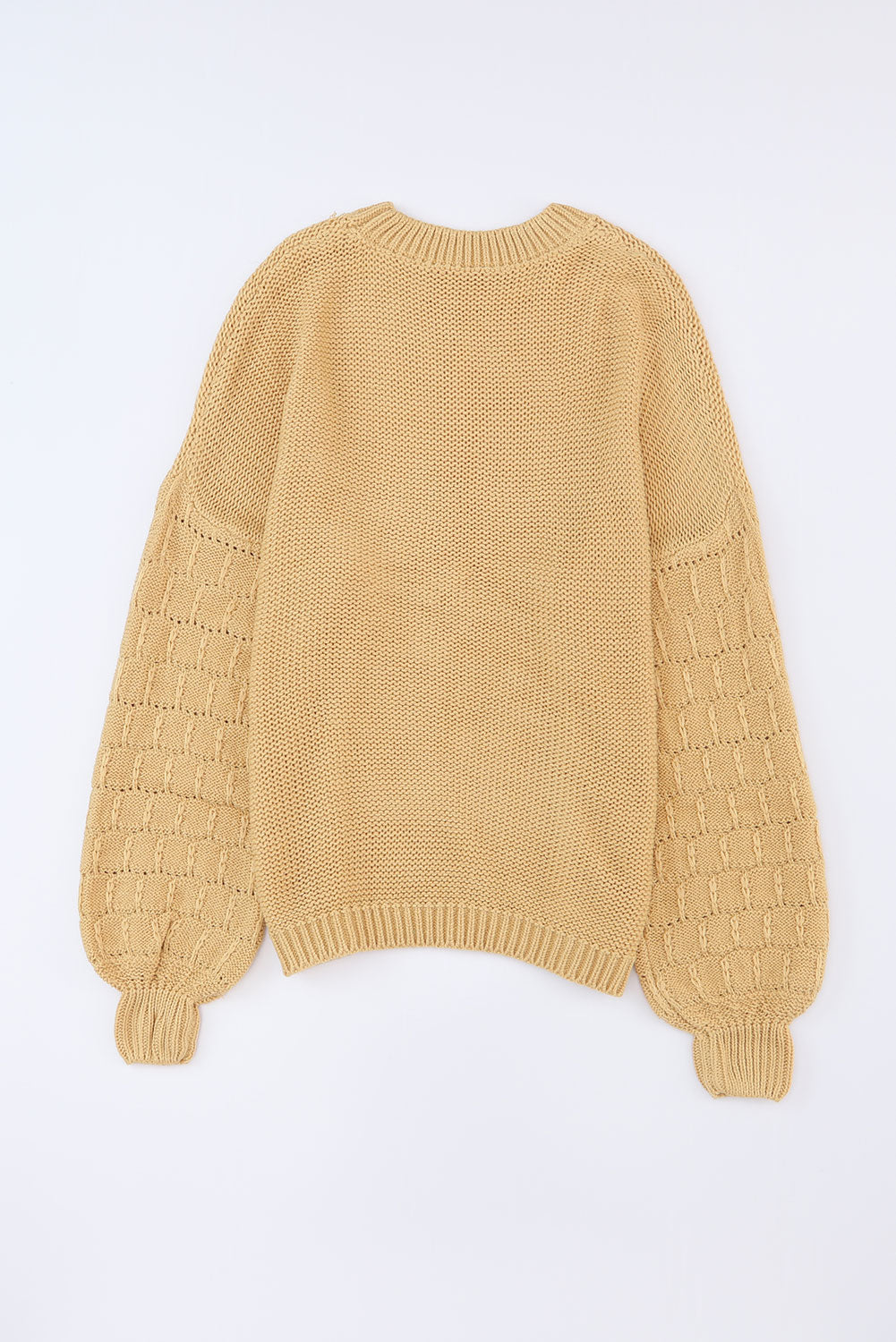 Hollowed Bubble Sleeve Knit Sweater