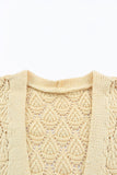 Textured Pocket Knit Open Front Cardigan