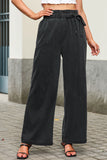 High Waist Pocketed Wide Leg Tencel Jeans