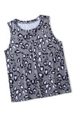 Leopard Print Crew Neck Tank Top