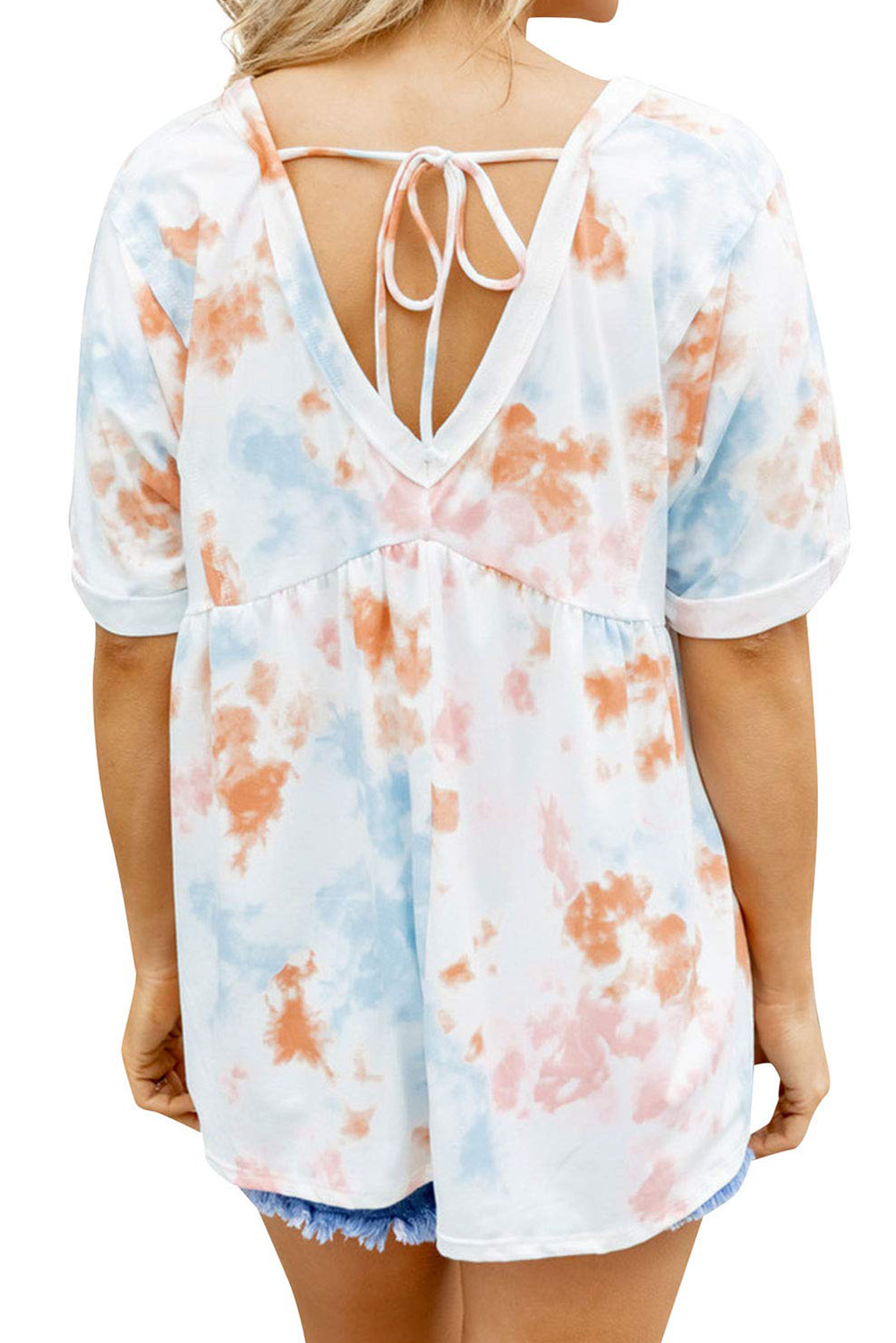 Tie Dye Flowy Short Sleeve Top