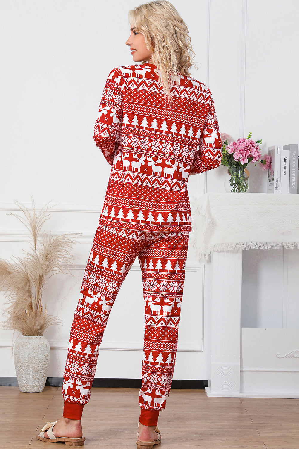 Christmas Tree Reindeer Pullover and Pants Lounge Set