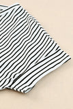 Mix Striped Print Chest Pocket T Shirt