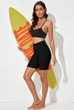 Crossed Waist Sporty Bermuda Bikini Shorts