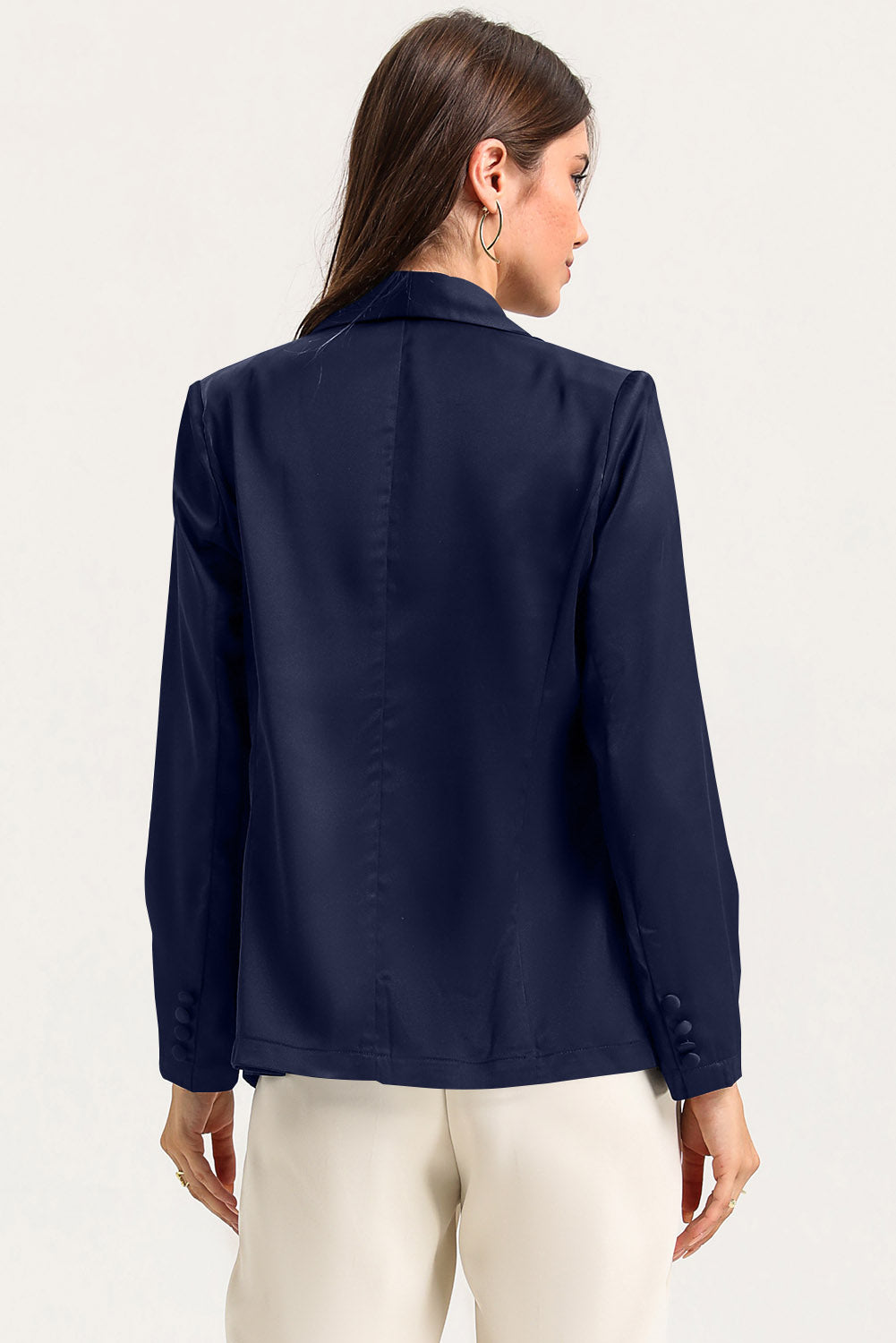 Collared Neck Single Breasted Blazer with Pockets