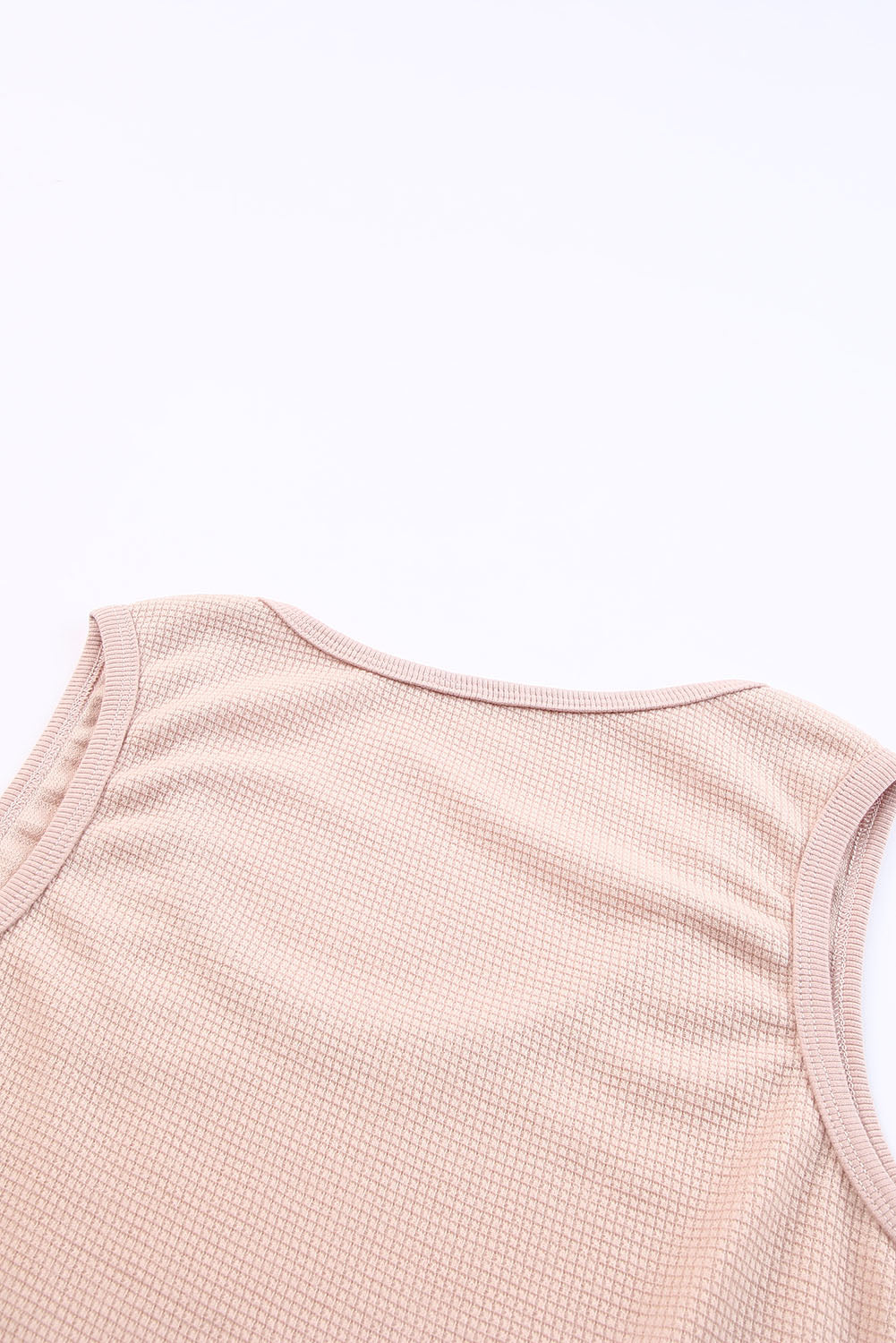 Plain Waffle Knit U Neck Tank Top