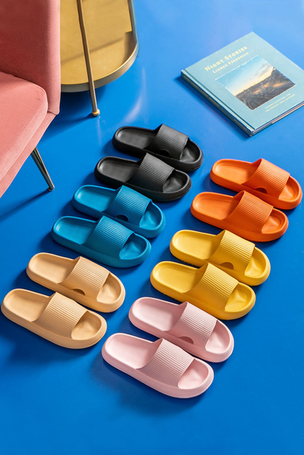 Hollow-out Thick Soled Slip On Slippers