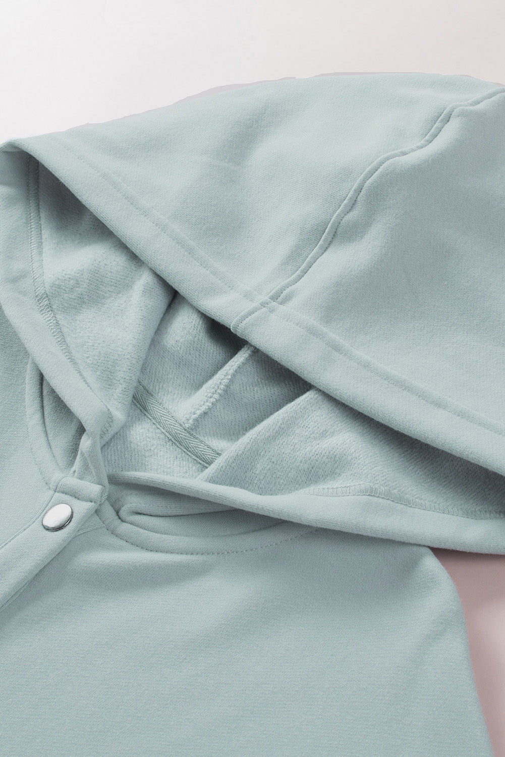 Turquoise Batwing Sleeve Pocketed Henley Hoodie