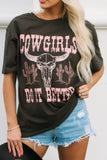 T-shirt surdimensionné gris COWGIRLS DO IT BETTER à imprimé graphique 