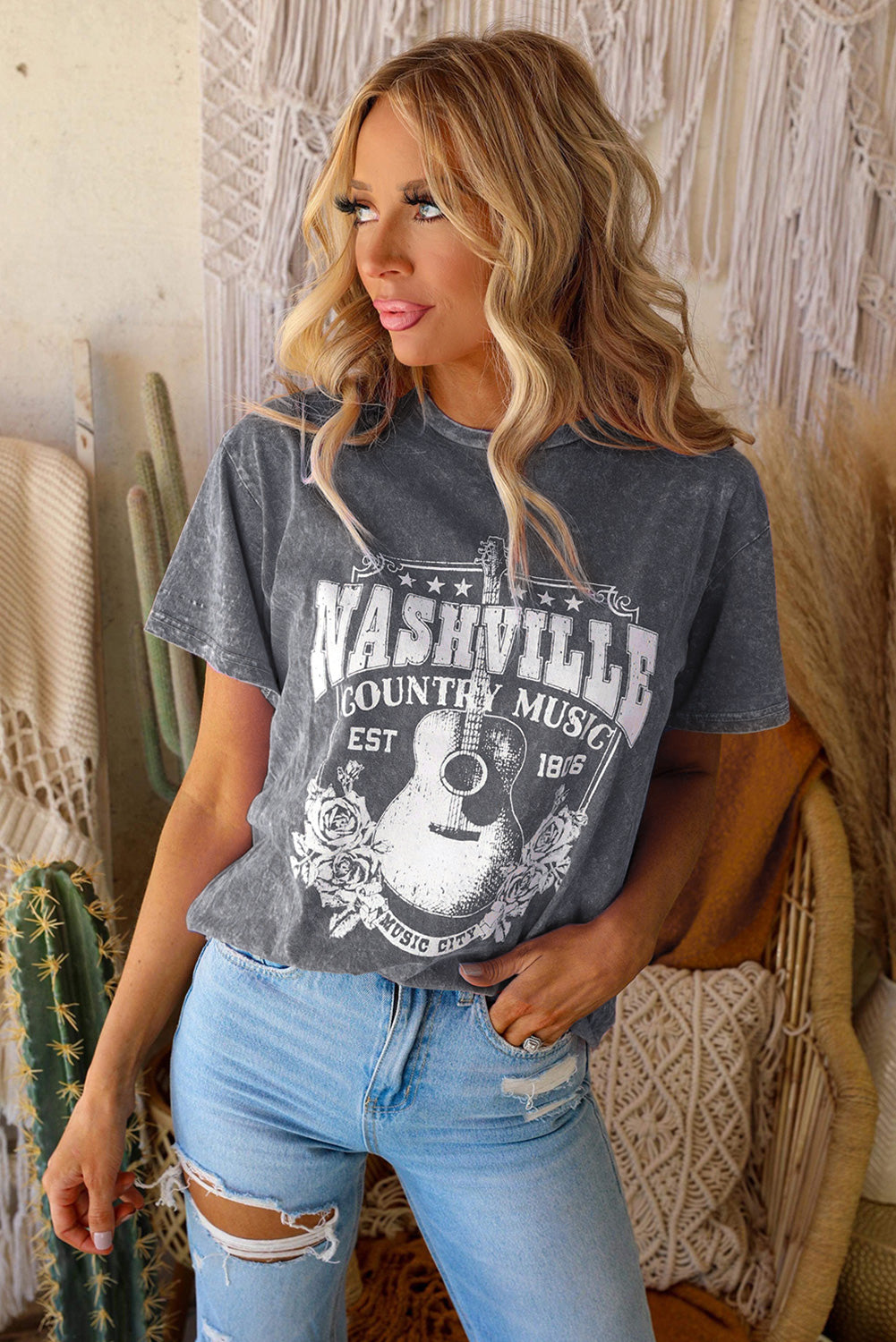 Nashville Music City Graphic Mineral Washed Tee