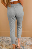 Pantalon de jogging court gris chiné effet vieilli