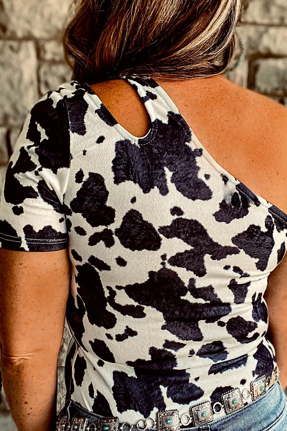 Western Cow Spots Slim Fit T-shirt