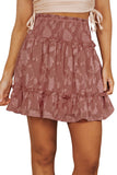 Applique Smocked Frill Trim Mini Skirt