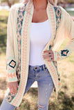 Aztec Print Open Front Cardigan