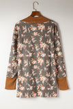 Floral Patchwork Knitted Plus Size Cardigan